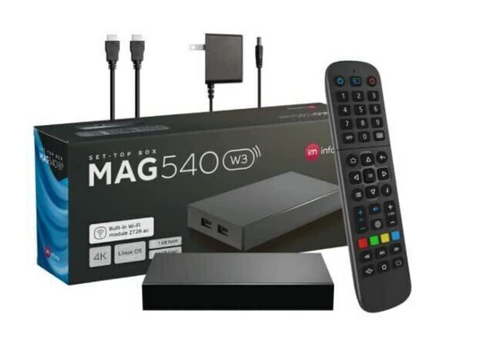 MAG540W3 4K WIFI BOX + 3 MONTH OR 1 or 2 YEAR & FREE SHIPPING TO USA & CANADA